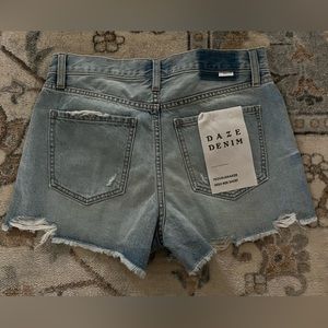 Daze Distressed High Waisted Shorts